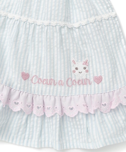 coeur a coeur(クーラクール)の「coeur a coeur ティアードワンピース(ワンピース・キッズ・サックスブルー/ピンク・110cm/100cm/90cm/80cm)」の12枚目の写真