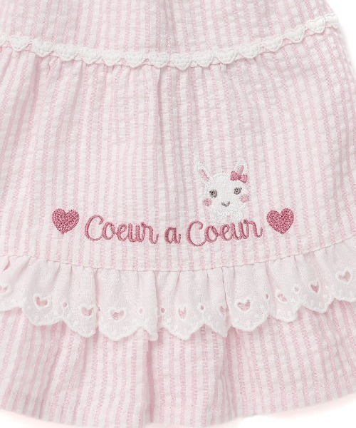 coeur a coeur(クーラクール)の「coeur a coeur ティアードワンピース(ワンピース・キッズ・サックスブルー/ピンク・110cm/100cm/90cm/80cm)」の16枚目の写真