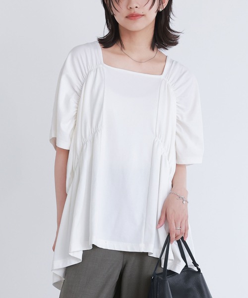 n'OrLABEL(ノアールレーベル)の「ゴムシャーリングカットソー(Tシャツ/カットソー・レディース・ブラック/オフホワイト・FREE)」の20枚目の写真