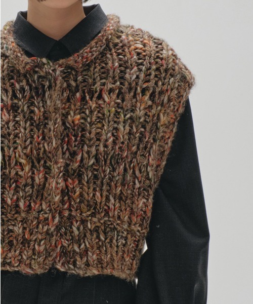 TODAYFUL（トゥデイフル）の「【TODAYFUL/トゥデイフル】Mix Handknit Vest/ミックスハンドニットベスト（ベスト・レディース・ブラウン/グレイッシュベージュ・FREE）」の3枚目の写真
