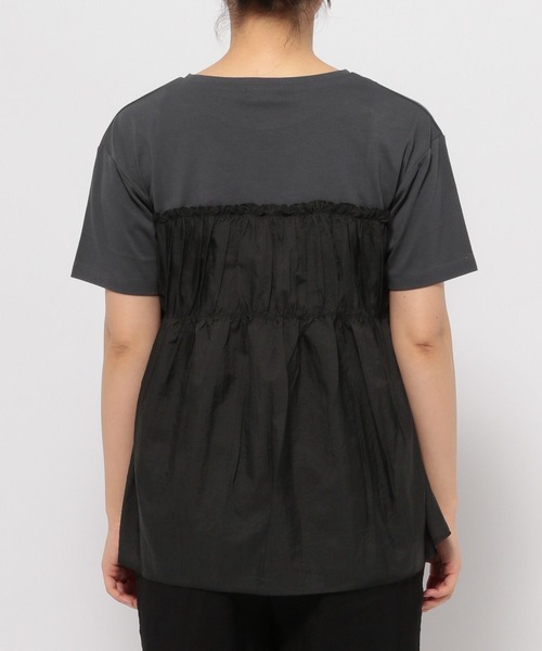 LEPSIM（レプシィム）の「アソートドッキングT　124105（Tシャツ/カットソー・レディース・ブラック/カーキ/ホワイト×ブラック/ライトグレー・FREE）」の13枚目の写真