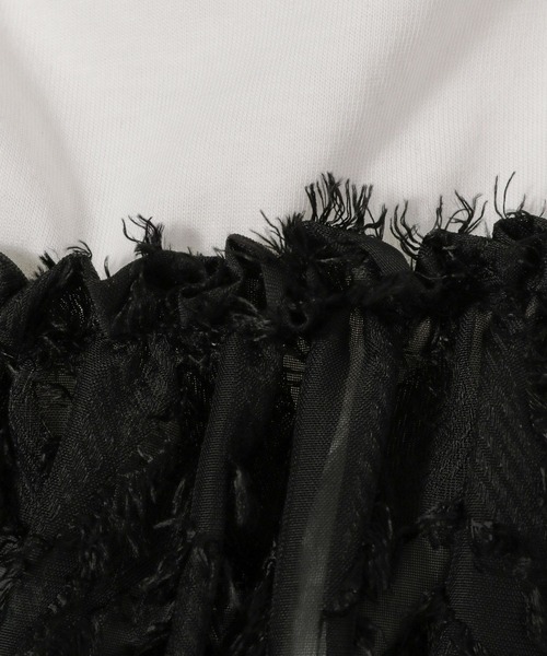 LEPSIM（レプシィム）の「アソートドッキングT　124105（Tシャツ/カットソー・レディース・ブラック/カーキ/ホワイト×ブラック/ライトグレー・FREE）」の7枚目の写真