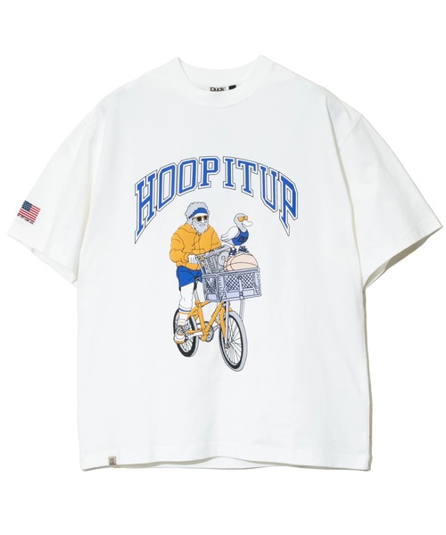 go slow caravan（ゴースローキャラバン）の「Duckster/ダックスター　吸水速乾ビッグTEE（HOOP IT UP）（Tシャツ/カットソー・メンズ・ホワイト/グリーン/ブラック・MEDIUM/LARGE/X-LARGE）」の16枚目の写真
