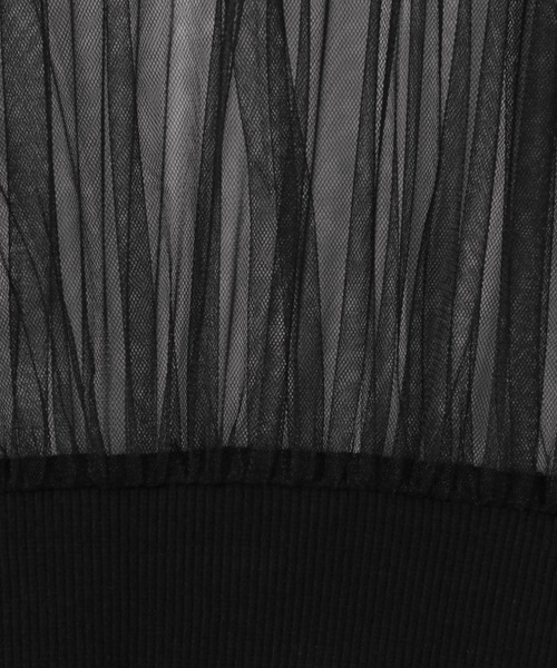 HARE（ハレ）の「シアーリブショートトップス(HARE)（Tシャツ/カットソー・レディース・ブラック/パープル・FREE）」の5枚目の写真