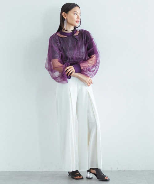 HARE（ハレ）の「シアーリブショートトップス(HARE)（Tシャツ/カットソー・レディース・ブラック/パープル・FREE）」の21枚目の写真