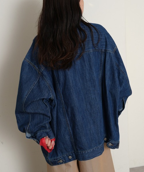 CIAOPANIC TYPY(チャオパニックティピー)の「【WEB限定】ビックシルエット甘織りデニムジャケット(デニムジャケット・レディース・ブルー/ネイビー・ONE SIZE)」の20枚目の写真