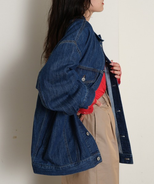 CIAOPANIC TYPY(チャオパニックティピー)の「【WEB限定】ビックシルエット甘織りデニムジャケット(デニムジャケット・レディース・ブルー/ネイビー・ONE SIZE)」の19枚目の写真