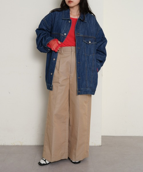 CIAOPANIC TYPY(チャオパニックティピー)の「【WEB限定】ビックシルエット甘織りデニムジャケット(デニムジャケット・レディース・ブルー/ネイビー・ONE SIZE)」の18枚目の写真