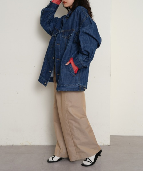 CIAOPANIC TYPY(チャオパニックティピー)の「【WEB限定】ビックシルエット甘織りデニムジャケット(デニムジャケット・レディース・ブルー/ネイビー・ONE SIZE)」の17枚目の写真