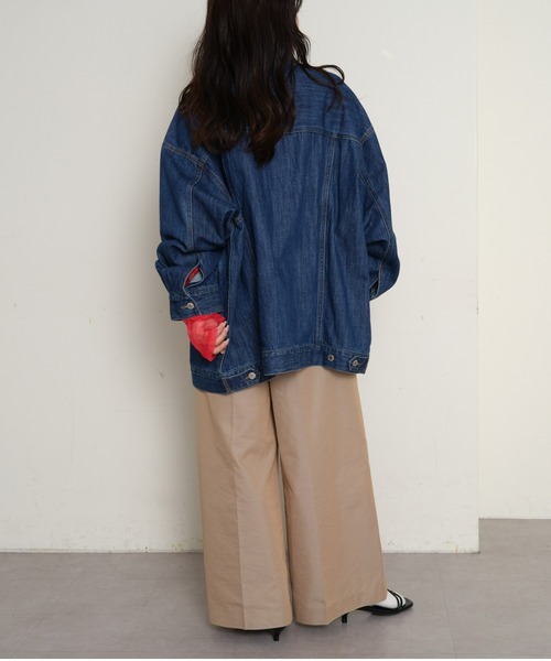 CIAOPANIC TYPY(チャオパニックティピー)の「【WEB限定】ビックシルエット甘織りデニムジャケット(デニムジャケット・レディース・ブルー/ネイビー・ONE SIZE)」の16枚目の写真