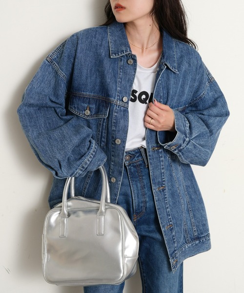 CIAOPANIC TYPY(チャオパニックティピー)の「【WEB限定】ビックシルエット甘織りデニムジャケット(デニムジャケット・レディース・ブルー/ネイビー・ONE SIZE)」の14枚目の写真