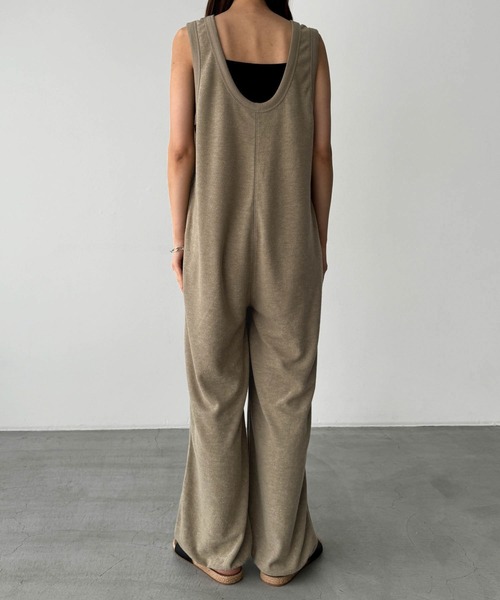 CANAL JEAN（キャナルジーン）の「RED CHOP WORKS　レーヨン混タンクコンビネゾン（サロペット/オーバーオール・レディース・ブラック/ベージュ・ONE SIZE）」の12枚目の写真