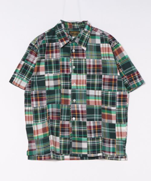 【セール】【HOUSTON】MADRAS PATCHWORK S/S SHIRT(シャツ/ブラウス)|HOUSTON(ヒューストン)