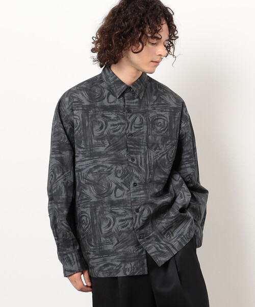 Purple&Yellow（パープルアンドイエロー）の「ドローイングプリントシャツ（シャツ/ブラウス・メンズ・ブラック・SMALL/MEDIUM/LARGE）」の6枚目の写真