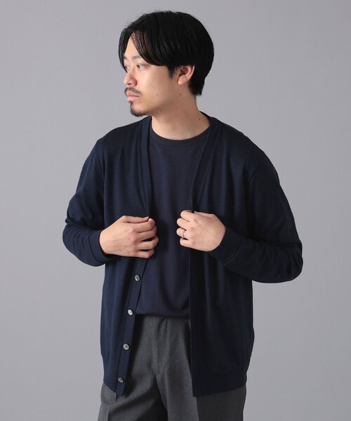 SLOANE（スローン）の「SLOANE × International Gallery BEAMS / 別注 ウール天竺 Vネック カーディガン（カーディガン/ボレロ・メンズ・ブラック/パープル/ネイビー/オレンジ/チャコールグレー/グリーン系その他2・4/3/5）」の4枚目の写真