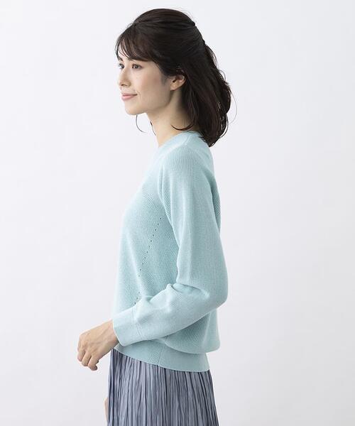 Leilian（レリアン）の「クルーネック長袖ニット（ニット/セーター・レディース・エメラルド・11/13/9）」の2枚目の写真