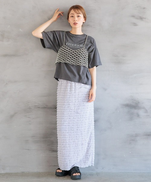 LAKOLE(ラコレ)の「シンプルロゴT / 136058(Tシャツ/カットソー・レディース・ベージュ/オフホワイト/チャコール・MEDIUM/SMALL)」の10枚目の写真