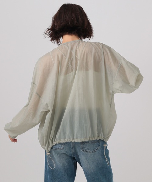 BAYFLOW（ベイフロー）の「[涼やかな透け感＆軽量]シアーＶネックブルゾン（ブルゾン・レディース・オフホワイト/グレー/ライトブルー・FREE）」の19枚目の写真