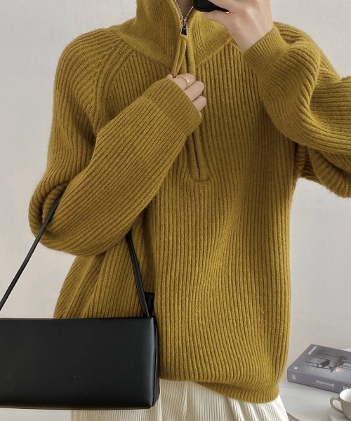 セール】ハーフジップラグランニット（ニット/セーター）｜LADY LIKE