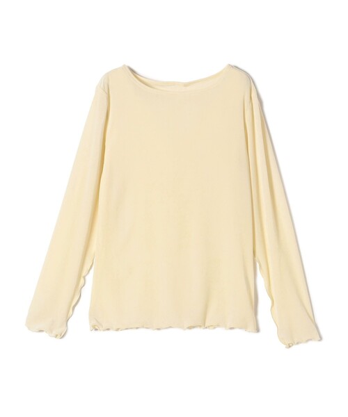 SHIPS Colors(シップス カラーズ)の「SHIPS Colors:〈手洗い可能〉メッシュ ポリエステルベロア クルーネック トップス◇(Tシャツ/カットソー・レディース・グレー/ブラック/オフホワイト・ONE SIZE)」の4枚目の写真