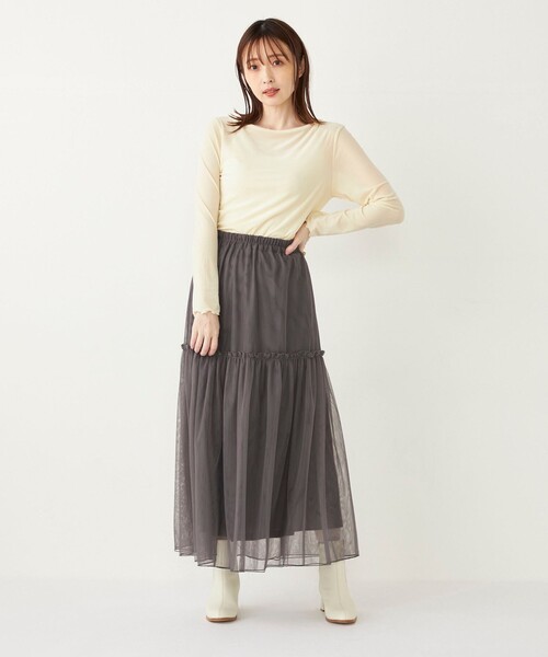 SHIPS Colors(シップス カラーズ)の「SHIPS Colors:〈手洗い可能〉メッシュ ポリエステルベロア クルーネック トップス◇(Tシャツ/カットソー・レディース・グレー/ブラック/オフホワイト・ONE SIZE)」の17枚目の写真