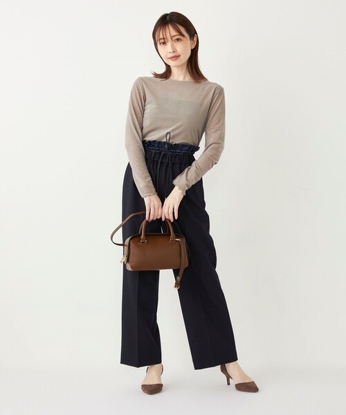 SHIPS Colors(シップス カラーズ)の「SHIPS Colors:〈手洗い可能〉メッシュ ポリエステルベロア クルーネック トップス◇(Tシャツ/カットソー・レディース・グレー/ブラック/オフホワイト・ONE SIZE)」の18枚目の写真