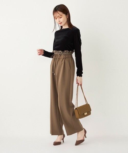 SHIPS Colors(シップス カラーズ)の「SHIPS Colors:〈手洗い可能〉メッシュ ポリエステルベロア クルーネック トップス◇(Tシャツ/カットソー・レディース・グレー/ブラック/オフホワイト・ONE SIZE)」の19枚目の写真