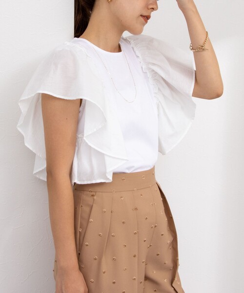 NOLLEY’S（ノーリーズ）の「布帛コンビプルオーバーカットソー（Tシャツ/カットソー・レディース・ホワイト/インディゴブルー/ブラック・38）」の21枚目の写真