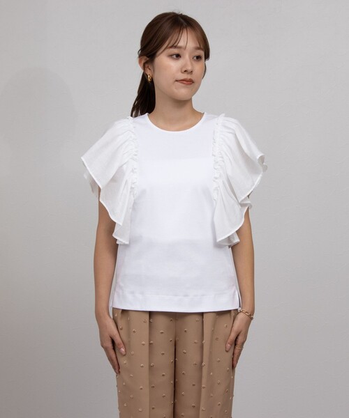 NOLLEY’S（ノーリーズ）の「布帛コンビプルオーバーカットソー（Tシャツ/カットソー・レディース・ホワイト/インディゴブルー/ブラック・38）」の16枚目の写真