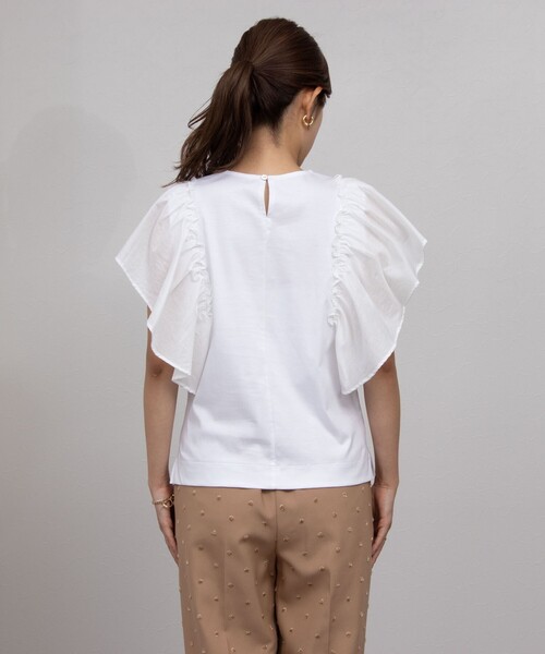 NOLLEY’S（ノーリーズ）の「布帛コンビプルオーバーカットソー（Tシャツ/カットソー・レディース・ホワイト/インディゴブルー/ブラック・38）」の14枚目の写真