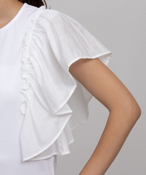 NOLLEY’S（ノーリーズ）の「布帛コンビプルオーバーカットソー（Tシャツ/カットソー・レディース・ホワイト/インディゴブルー/ブラック・38）」の12枚目の写真