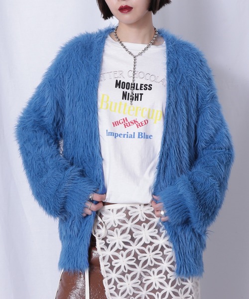 ROSE BUD（ローズバッド）の「フェザーヤーンカーデ（カーディガン/ボレロ・レディース・グレー/ブルー/パープル・FREE）」の2枚目の写真