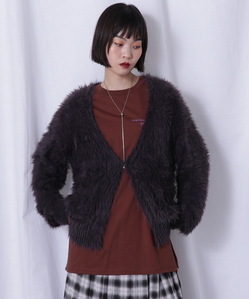 ROSE BUD（ローズバッド）の「フェザーヤーンカーデ（カーディガン/ボレロ・レディース・グレー/ブルー/パープル・FREE）」の7枚目の写真