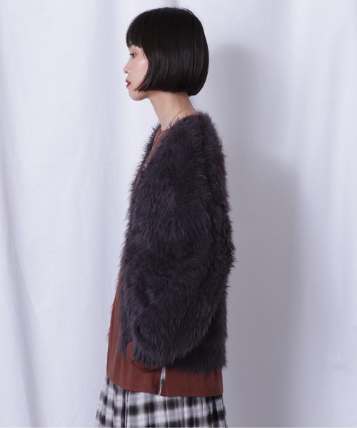 ROSE BUD（ローズバッド）の「フェザーヤーンカーデ（カーディガン/ボレロ・レディース・グレー/ブルー/パープル・FREE）」の8枚目の写真