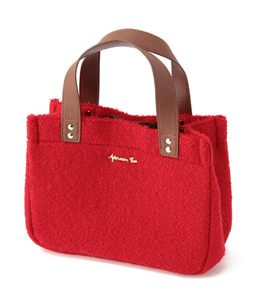 Afternoon Tea（アフタヌーンティー）の「DK64 ツイードミニトートバッグ（トートバッグ・レディース・ベージュ/ライトグレー/レッド・ONE SIZE）」の3枚目の写真