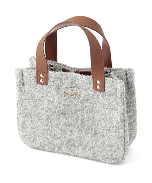 Afternoon Tea（アフタヌーンティー）の「DK64 ツイードミニトートバッグ（トートバッグ・レディース・ベージュ/ライトグレー/レッド・ONE SIZE）」の2枚目の写真