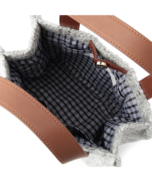 Afternoon Tea（アフタヌーンティー）の「DK64 ツイードミニトートバッグ（トートバッグ・レディース・ベージュ/ライトグレー/レッド・ONE SIZE）」の5枚目の写真