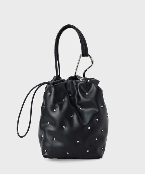 GALLEST(ギャレスト)の「◆【LE VERNIS】スタッズ巾着BAG(ハンドバッグ・レディース・オフホワイト/ブラック・00)」の4枚目の写真