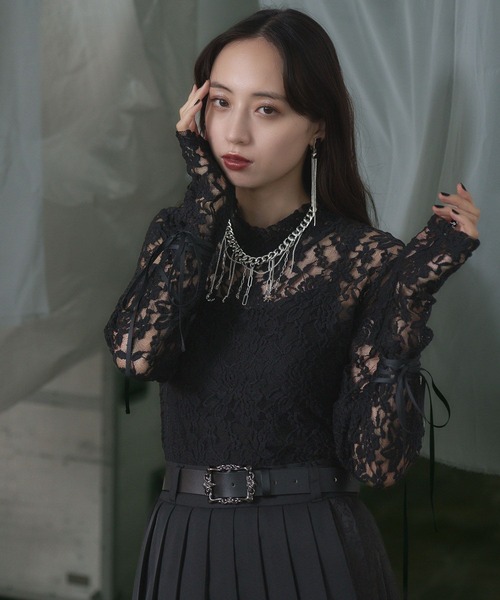 HARE（ハレ）の「モールレースタイトトップス(HARE)（Tシャツ/カットソー・レディース・ブラック/レッド/ブルー・FREE）」の20枚目の写真