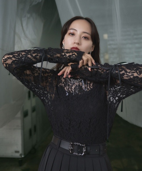 HARE（ハレ）の「モールレースタイトトップス(HARE)（Tシャツ/カットソー・レディース・ブラック/レッド/ブルー・FREE）」の21枚目の写真