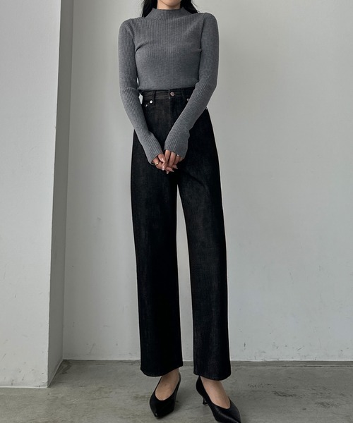 Louere（ルエレ）の「ハイウエストワイドデニム（デニムパンツ・レディース・インディゴブルー/ブラック/ホワイト・マルチサイズ）」の15枚目の写真