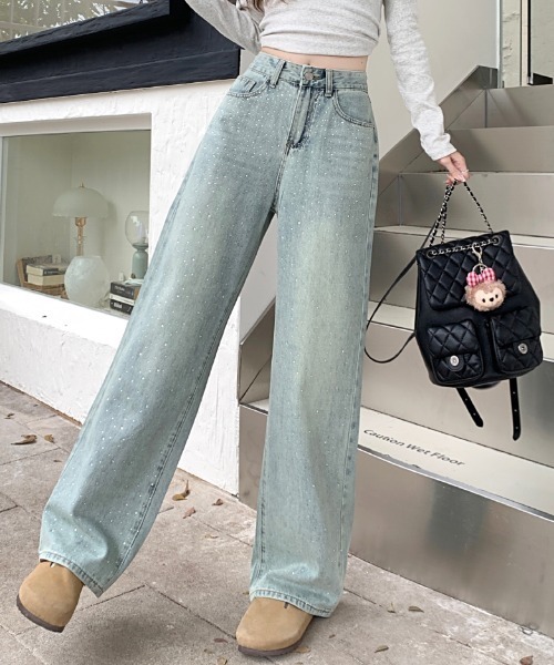 .KOM（ドットコム）の「『.KOM/ドットケーオーエム』ラインストーンデニムパンツ 【CN】（デニムパンツ・レディース・ブルー・M/S）」の2枚目の写真