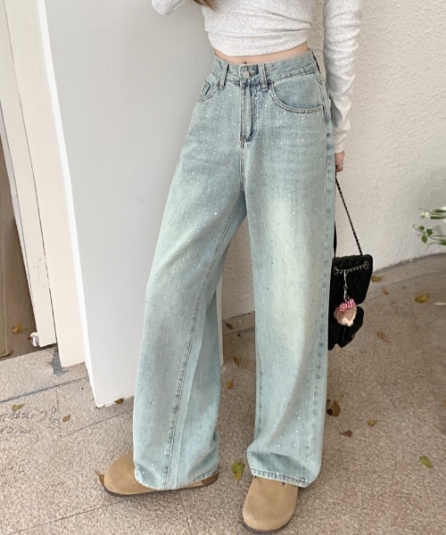 .KOM（ドットコム）の「『.KOM/ドットケーオーエム』ラインストーンデニムパンツ 【CN】（デニムパンツ・レディース・ブルー・M/S）」の5枚目の写真