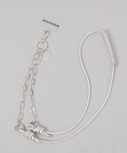 JEANASIS（ジーナシス）の「MIXチェーンスマホショルダー/139655（スマホグッズ・レディース・シルバー/ブラック/レッド・FREE）」の3枚目の写真