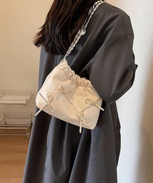 リボンデザイン ミニショルダーバッグ トートバッグ