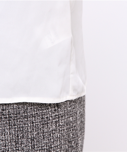 koe（コエ）の「ハイネック長袖レトロブラウス（シャツ/ブラウス・レディース・ホワイト/ネイビー・LARGE/SMALL/MEDIUM）」の9枚目の写真