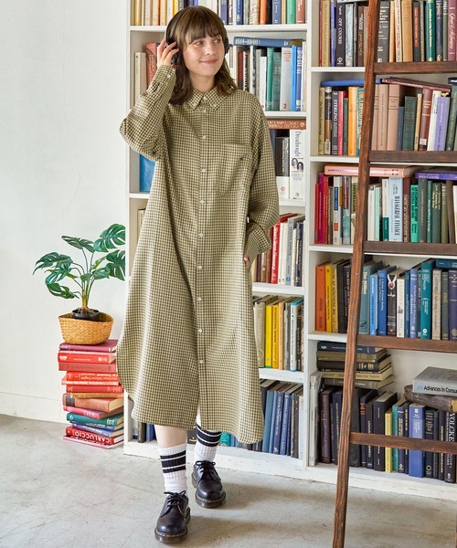 MAMC ワンピース シャツ セット MAMC ツーピース レイヤード風 ダメージニット シャツ