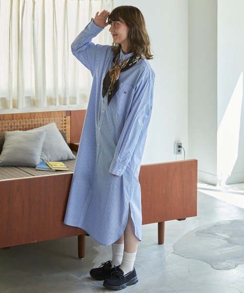 セール】アソート ナンバリング刺繍 ボタンダウン ロングシャツ