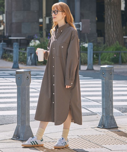 セール】アソート ナンバリング刺繍 ボタンダウン ロングシャツ