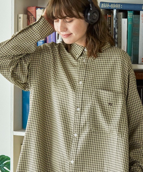 セール】アソート ナンバリング刺繍 ボタンダウン ロングシャツ